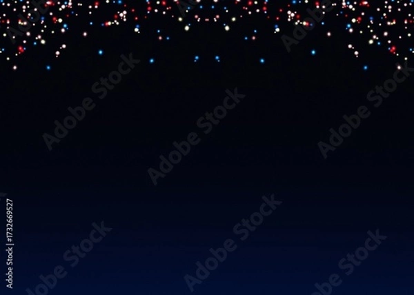 Fototapeta Abstract Blue Glowing Sparkling Confetti Light Glitter Particles PNG on Transparent Background