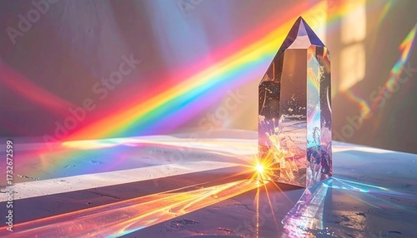 Fototapeta Crystal prism bathed in sunlight