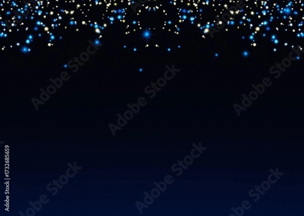 Fototapeta Abstract Blue Glowing Sparkling Confetti Light Glitter Particles PNG on Transparent Background