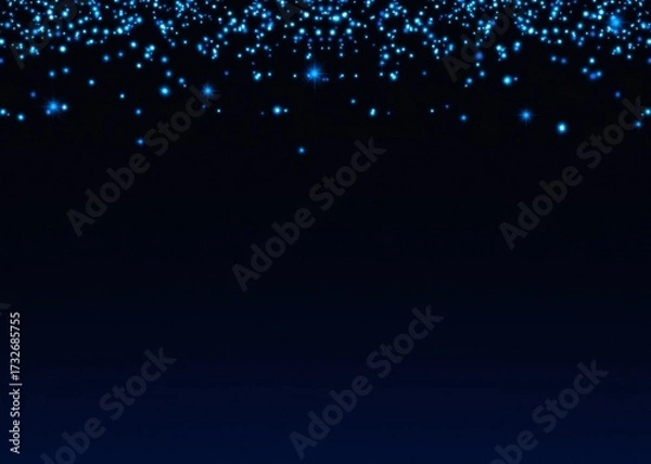 Fototapeta Abstract Blue Glowing Sparkling Confetti Light Glitter Particles PNG on Transparent Background