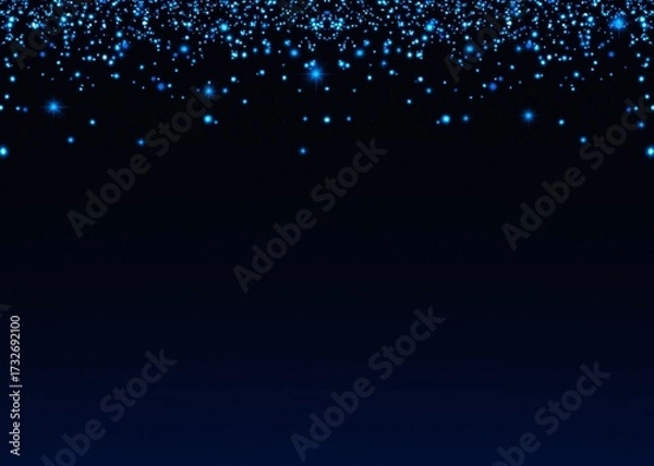 Fototapeta Abstract Blue Glowing Sparkling Confetti Light Glitter Particles PNG on Transparent Background