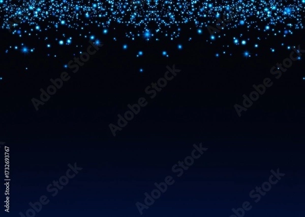 Fototapeta Abstract Blue Glowing Sparkling Confetti Light Glitter Particles PNG on Transparent Background