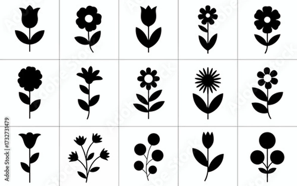 Obraz set of vector silhouettes of leaves
