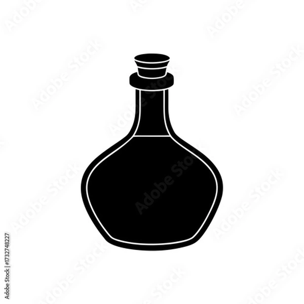Fototapeta flask icon black silhouette vector illustration on transparent background