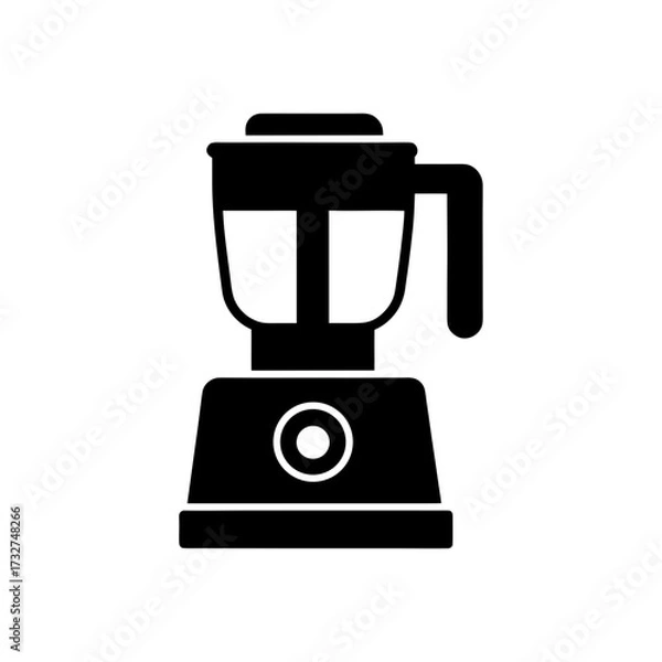 Fototapeta food processor icon black silhouette vector illustration on transparent background