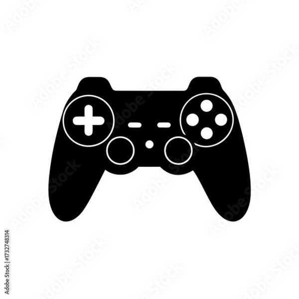 Fototapeta game controller icon black silhouette vector illustration on transparent background