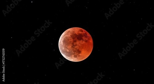 Fototapeta Lunar Eclipse in the Night Sky.