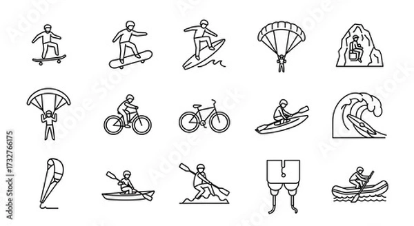 Obraz Outdoor Recreation Activities Illustrations.