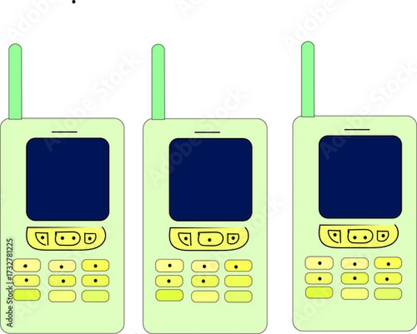 Fototapeta mobile phone icon isolated old technology retrofuturism retro vintage