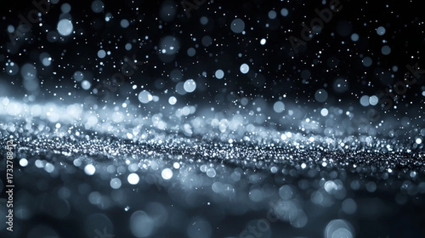 Fototapeta 舞い散る雪と輝く雪の結晶