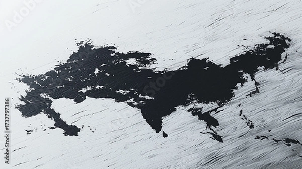 Fototapeta 墨絵風に描かれたアジアと和の風景