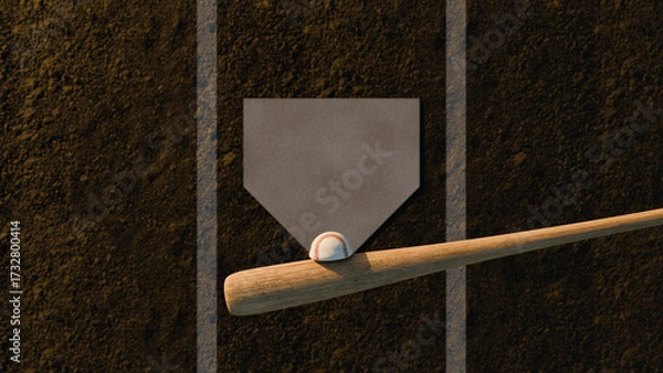 Obraz 野球バットで打つ瞬間の変形したボール
