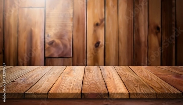 Obraz Empty Wooden Table In Front Plank Board Background Texture Surface