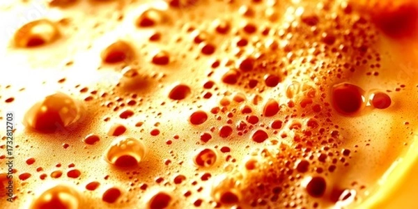 Fototapeta Creamy froth rises in a freshly brewed coffee cup on a lazy morning - High Contrast