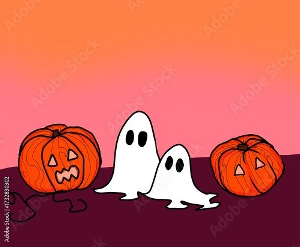 Obraz Background halloween cartoon style 