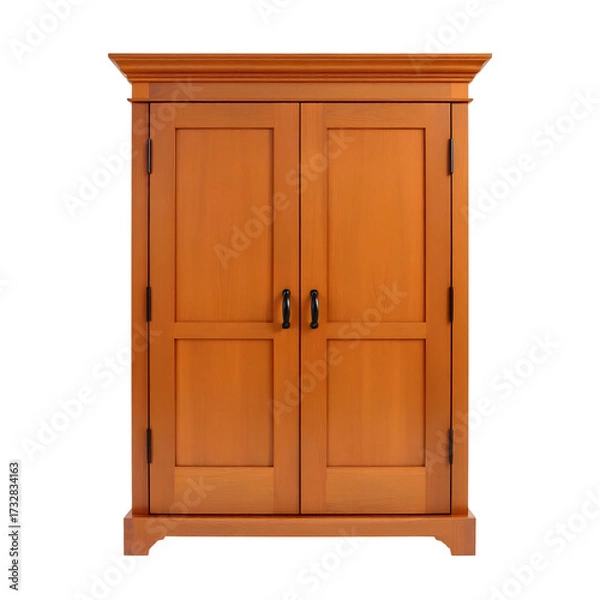 Fototapeta Photo of wooden wardrobe isolated on transparent background