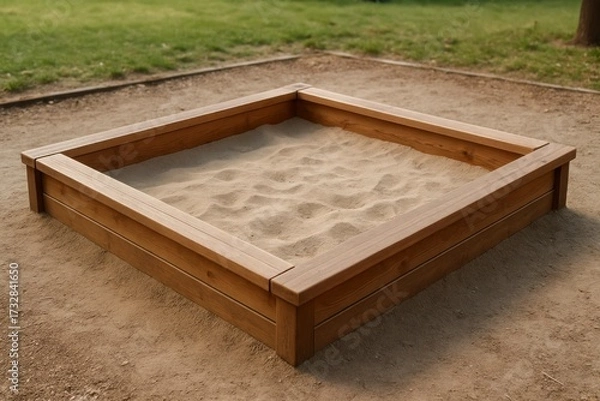 Fototapeta Empty Sandbox on Playground