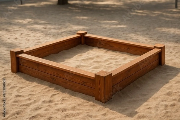 Fototapeta Empty Sandbox on Playground
