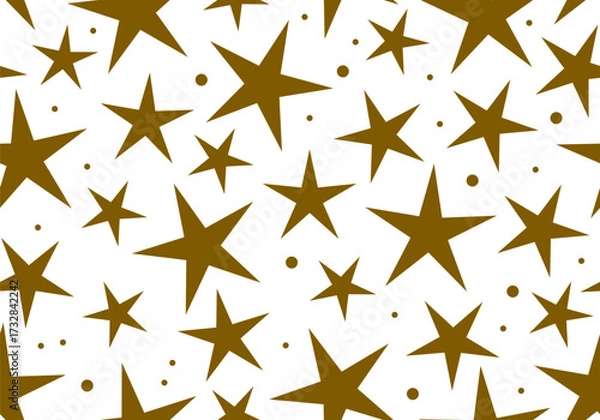 Fototapeta Golden star seamless pattern for Christmas and New Year background. Seamless pattern. Stars texture. Merry Christmas and Happy New Year design. Winter holiday. Happy holiday. Decor for the New year