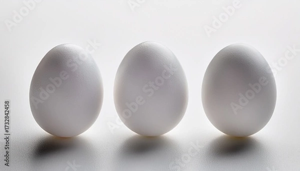 Obraz Three White Eggs On White Surface