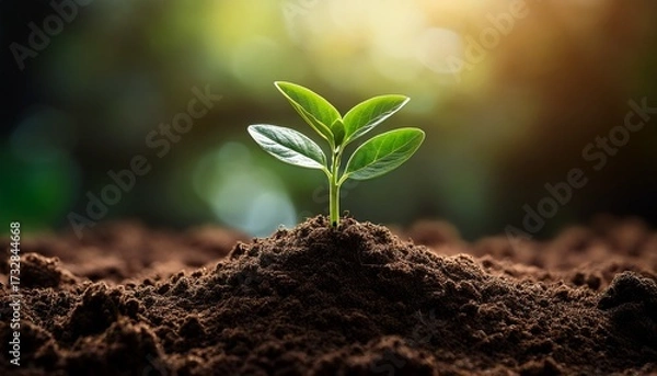 Obraz Plant Growing From Soil