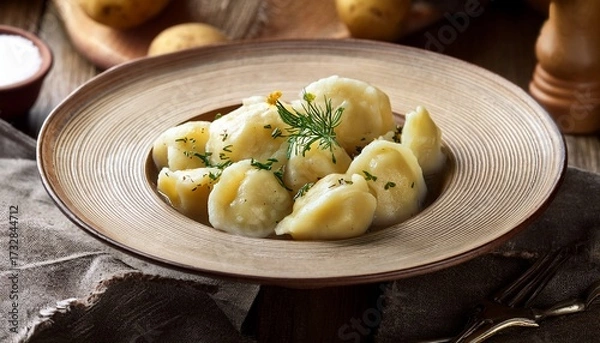 Obraz Traditional Dish Is Dumplings With Potatoes