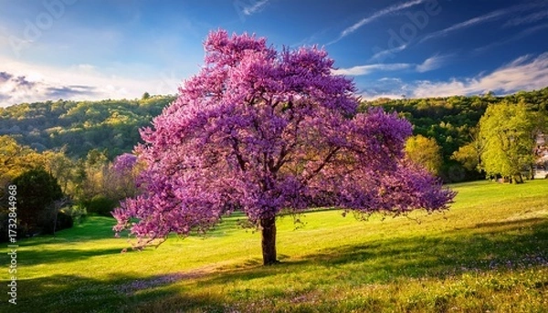 Obraz Blooming Virginia Redbud Tree