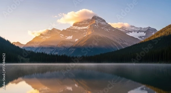 Obraz Mountain Lake Reflection Serene Landscape