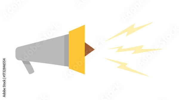 Fototapeta Loudspeaker announcement megaphone communication marketing promotion bullhorn voice message attention public speech