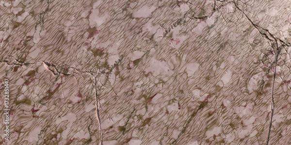 Fototapeta Closeup of a pink marble slab with intricate veining and texture, creating a luxurious and natural stone surface for design and architectural applications