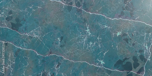 Fototapeta Abstract teal marble texture background with white veins, a luxurious and elegant pattern for interior design and decorative purposes, creating a sophisticated aesthetic