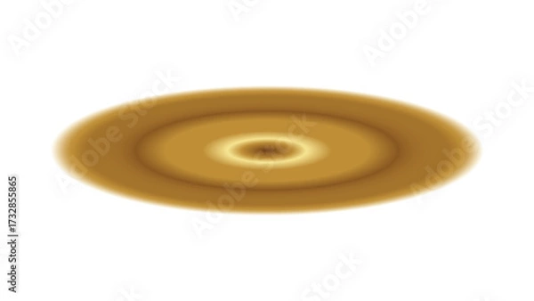 Fototapeta Abstract Concentric Golden Ovals, ceramic bowl isolated on white background