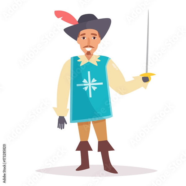Obraz Musketeer. Vector. Cartoon. Isolated
