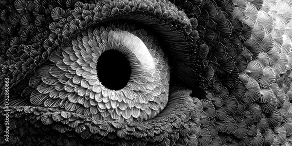 Fototapeta close-up of a chameleon eye showcasing intricate details and textures in a surreal manner