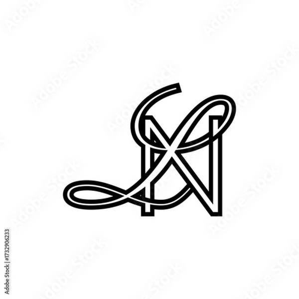 Obraz initial letter n with L script logo