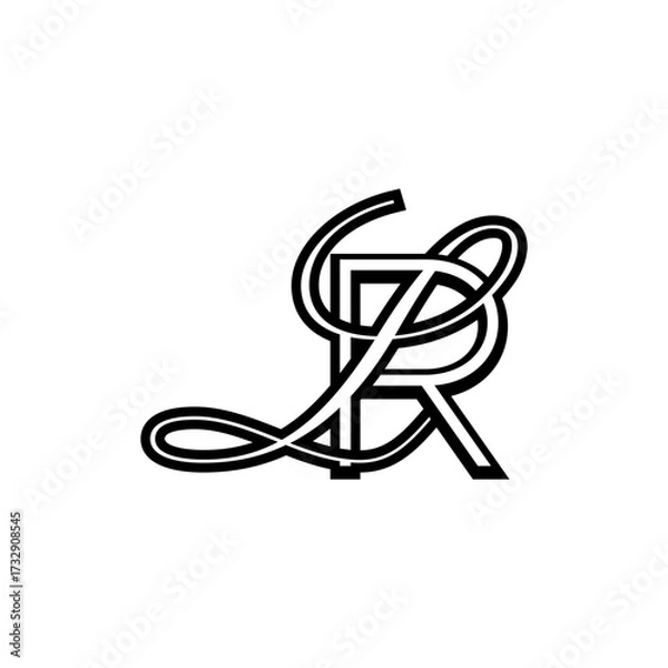 Obraz initial letter r with L script logo