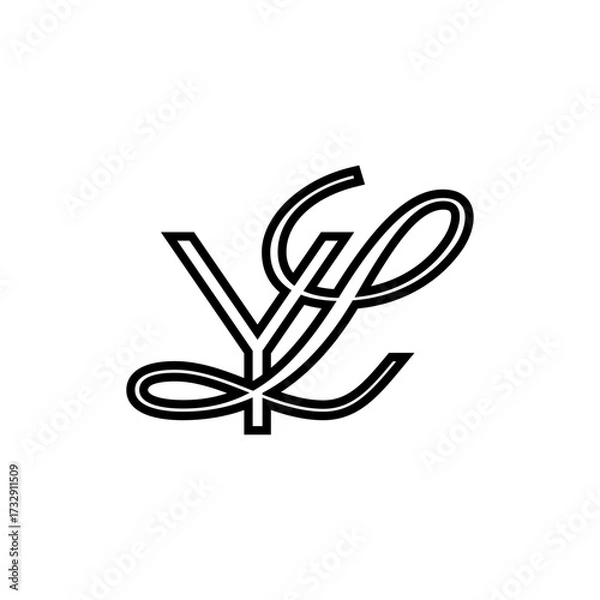 Obraz initial letter y with L script logo