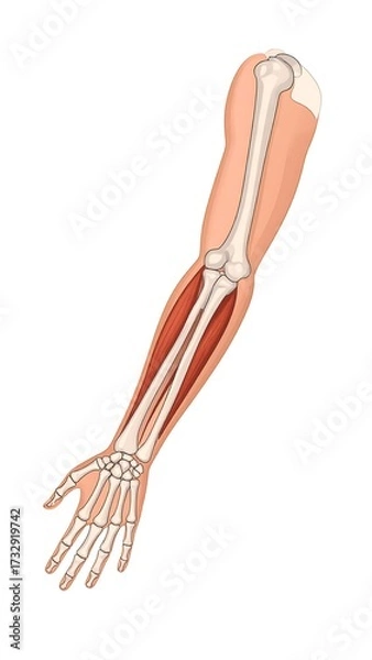 Obraz Anatomical illustration of a human forearm
