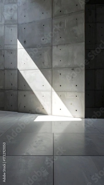Obraz Sunlight streams through a modern concrete interior