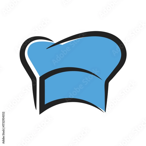 Obraz Chef hat or cooking hat vector icon with blue