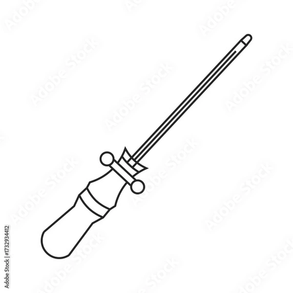 Obraz knife sharpener line art icon