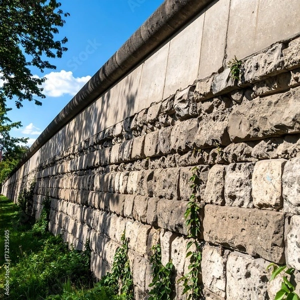 Obraz Stone wall under sunny sky