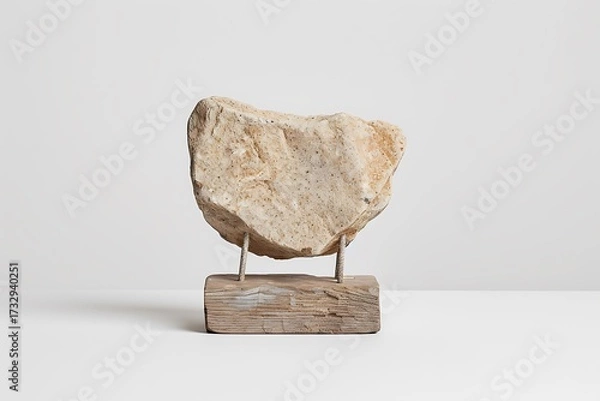 Fototapeta Desk decoration featuring curved rock form high resolution picture