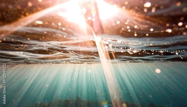 Obraz Sunlight streams through underwater waves