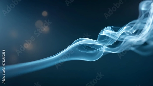 Fototapeta Elegant smoke trail flowing across dark background, perfect for artistic decor and design