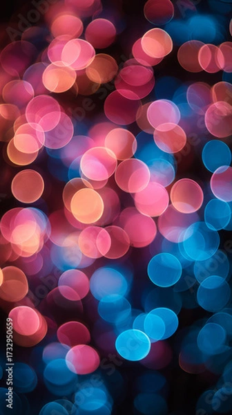 Fototapeta Vibrant out of focus color transitions in vertical abstract bokeh design