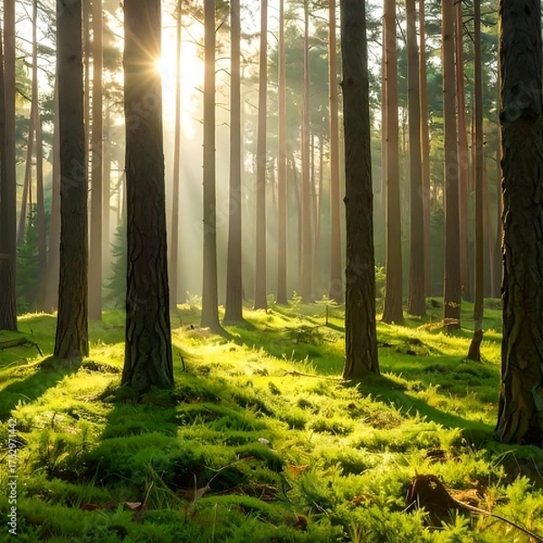 Obraz Sunlit forest floor
