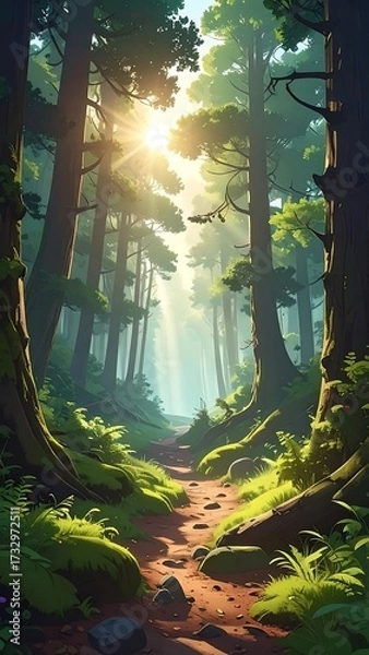 Obraz Sunlit forest path (2)