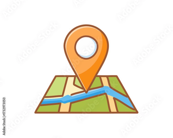 Obraz Location marker over map