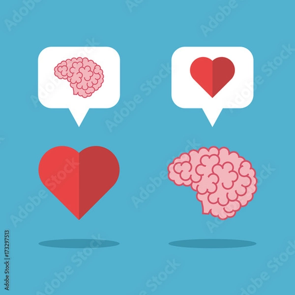 Obraz Mutual love brain, heart